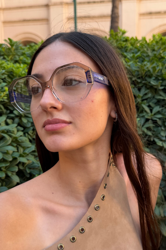 Armazón Óptico FUZZY | cristal , vizón & blue + BLUE BLOCK